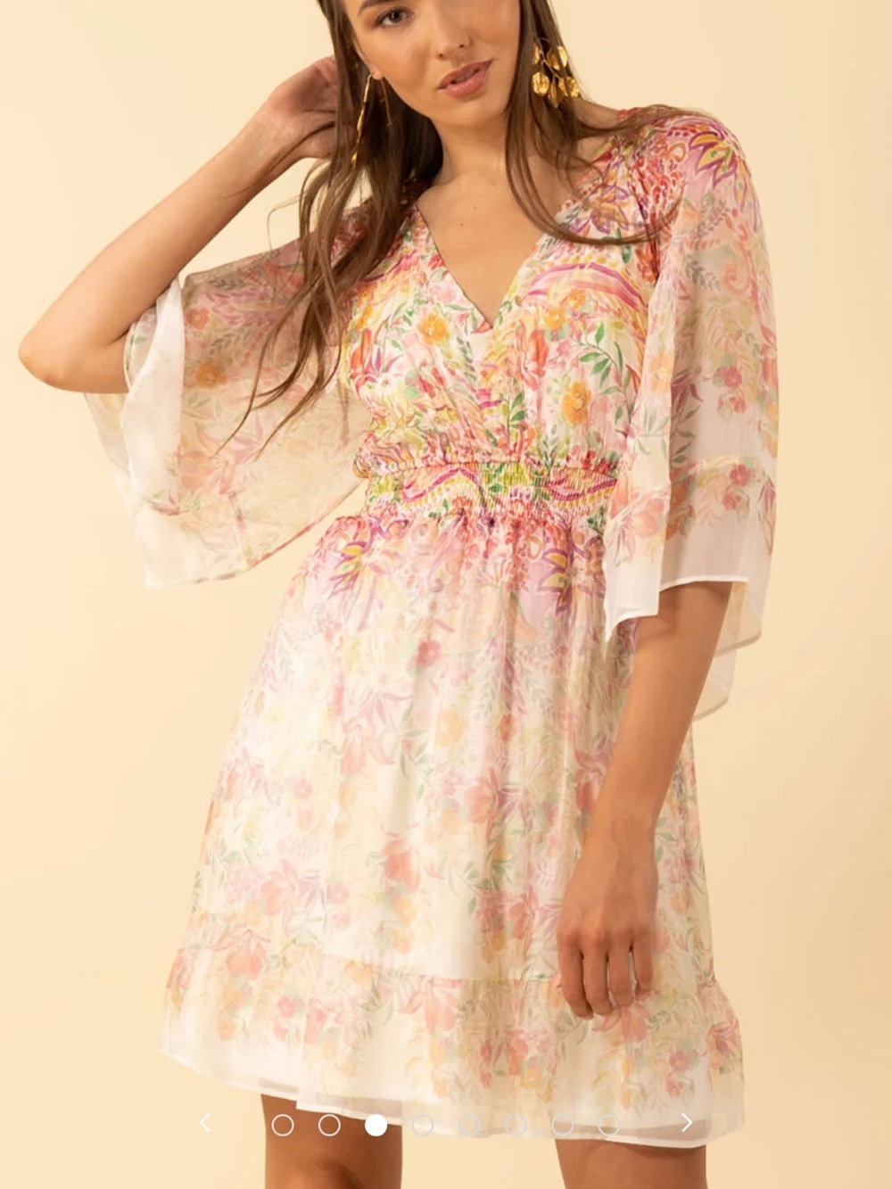 HALE BOB Baylee Chiffon Pink Floral Dress Size Small S $312